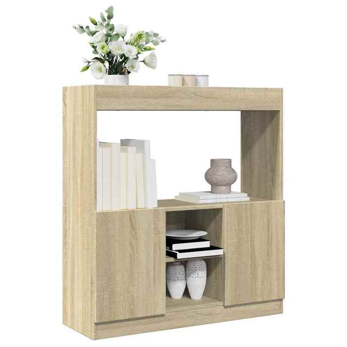 VidaXL Highboard Sonoma Oak 92x33x100 Cm Engineered Wood, Bookcase, Modern Bookcase, Bookshelf 855126