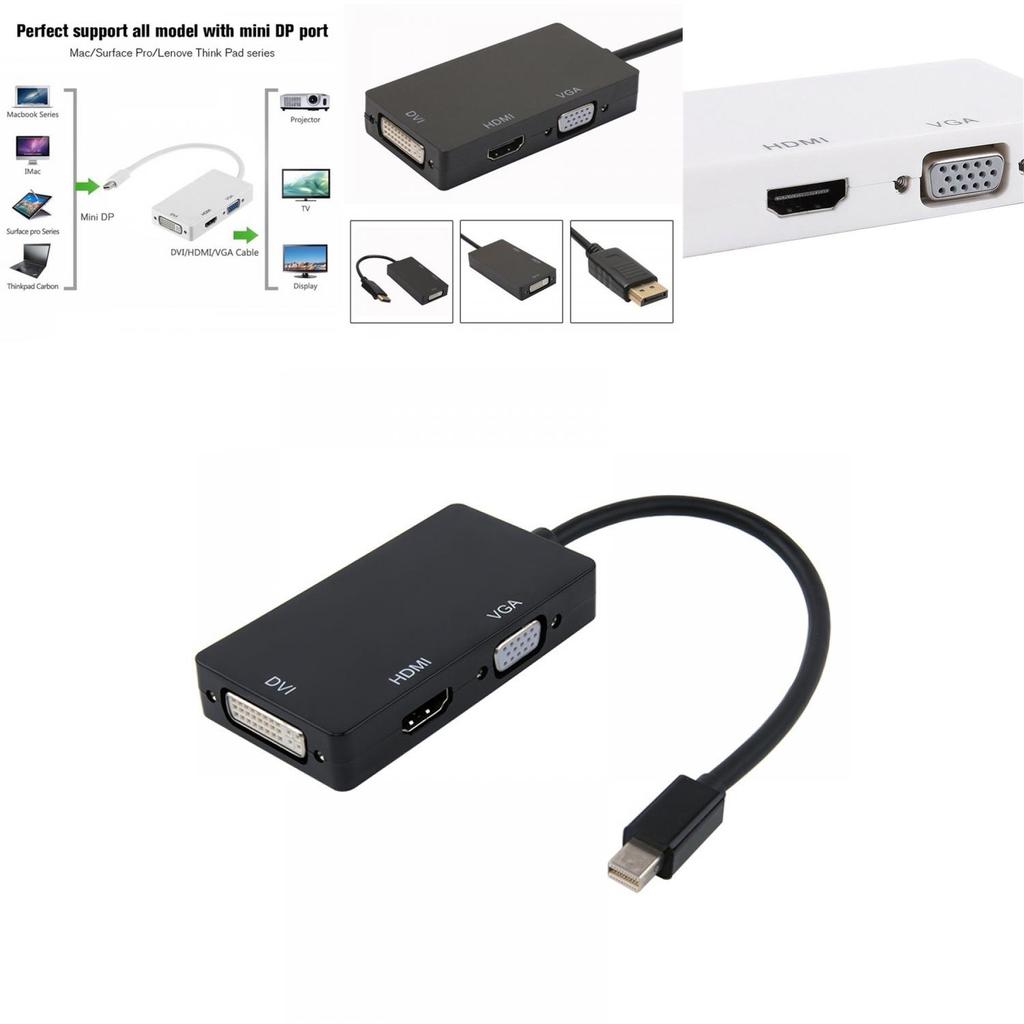 Mini Dp Zu Hdmi Dvi Vga 3in1 Adapter Mit Chipsatz Für Macbook Pro Air Multi-Monitor-Setup