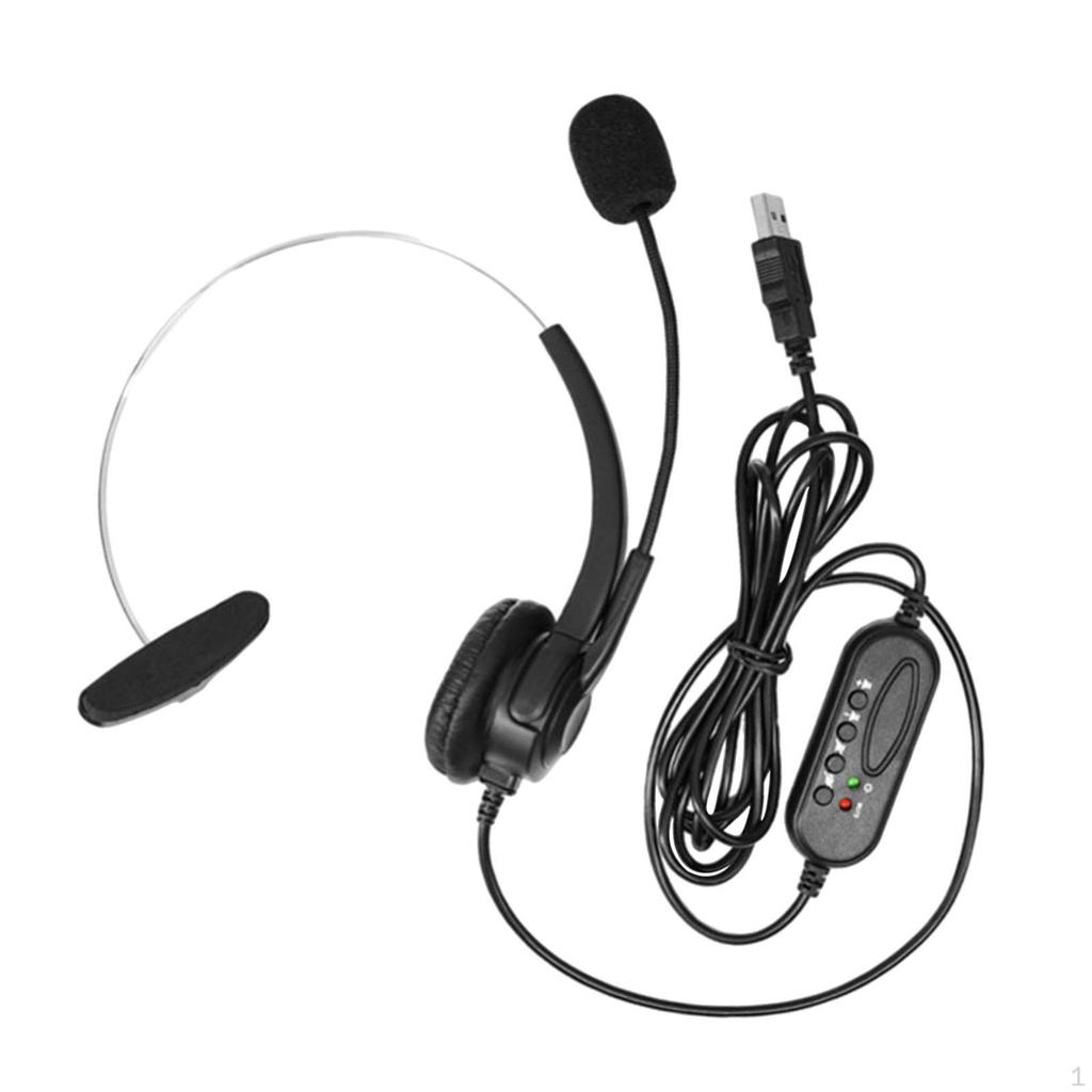 Sladdanslutet Telefonheadset Business Hörlur Mono Telefon Datorheadset för