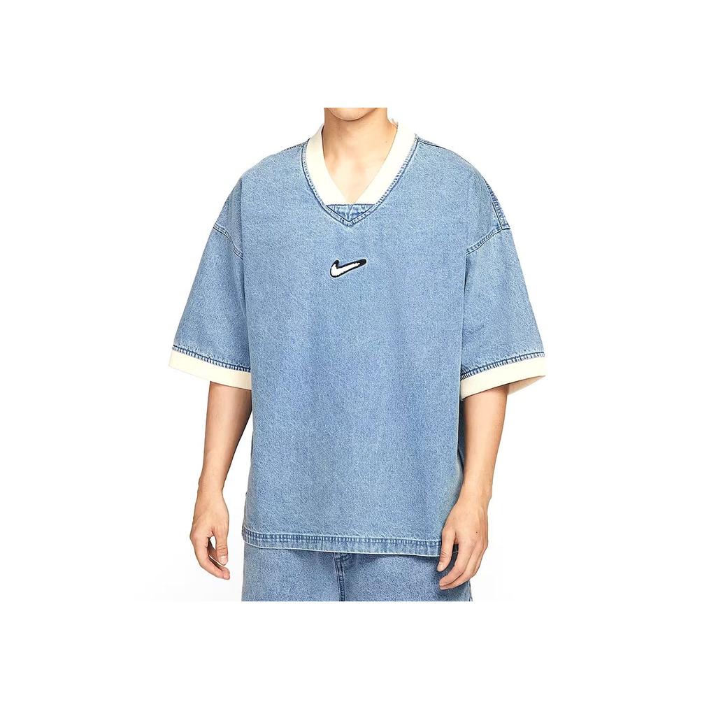 Nike Denim Short Sleeve Basketball Crew Neck T-Shirt Men Tops HV1919