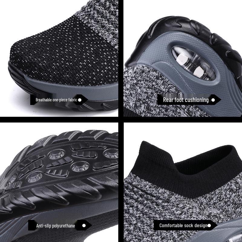 Cross-Border Plus Size Breathable Flyknit Sock Sneakers - Women's Trendy, Lightweight, Elastic Sports Shoes for Spring & Autumn