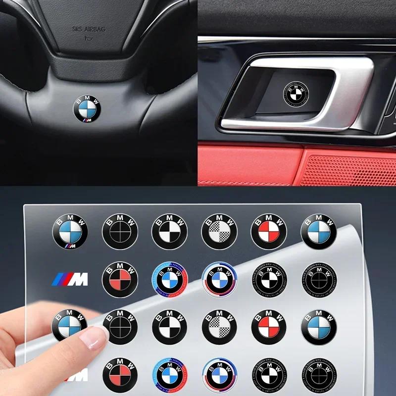 ZRQG3 E60 E93 2025 For BMW M X3 X5 X6 Car Steering Wheel Badge Stickers Car Door Handle Label Decal For BMW 50th M E46 E39 E90 E60 F1