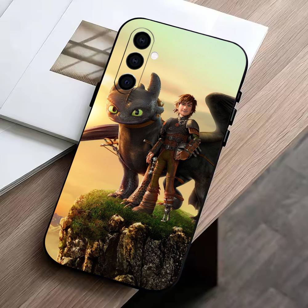 H-Hiccup and Toothless  Phone Case For Samsung Galaxy A73,A72,A71,A70,A53,A52,A51,Soft Silicone Black Cover