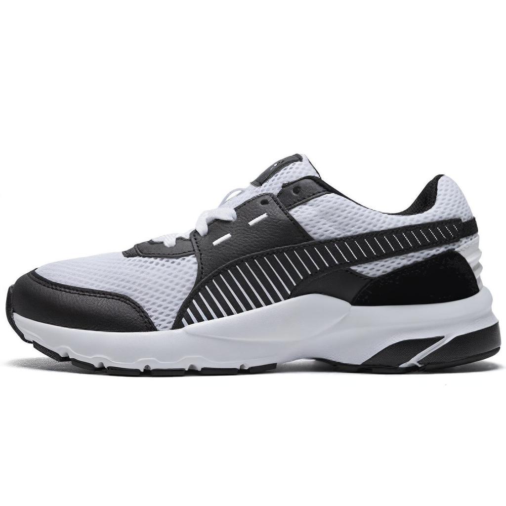 Puma Future Runner Cómodos Zapatos Deportivos Casuales de Cuero Absorción de Impactos Caña Baja Zapatilla Unisex Negro Blanco 369502-04