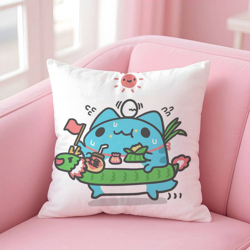 Anime B-Bugcat C-Capoo Pillow Case Pattern Printing Pillowcase Living Room Sofa Cushion Cover Bedroom Room Decor