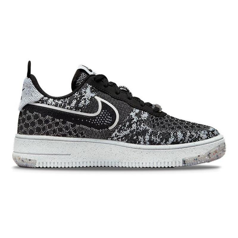 Nike Air Force 1 Flyknit NN GS Low Top Skate Shoes Black White DM1060-001