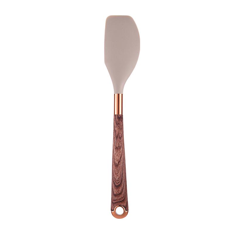 12-Piece Silicone Wood-Grain Non-Stick Cookware Set with Heat-Resistant Spatula and Spoon