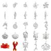 5pcs Steel Color No Fade Assorted Sea Animal Starfish Coral Fish Pendants For Jewelry Making Stainless Steel Charms Accessories