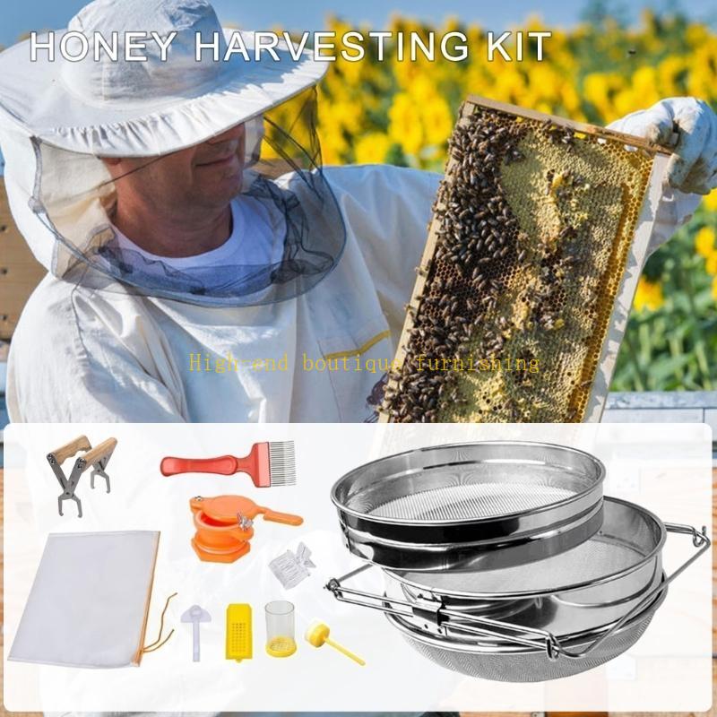 Beekeeping Accessories Stainless Steel Double Sieve Strainer Professional Honeys Harvesting Tool Uncapping Implement China Mainland