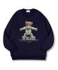 TI.GLAKE Back Hood Bear Oversized Double-Sided Sweatshirt Navy