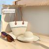 Strohgewebte Tragetasche: Strandstil, Schultertasche mit großem Fassungsvermögen für Damen