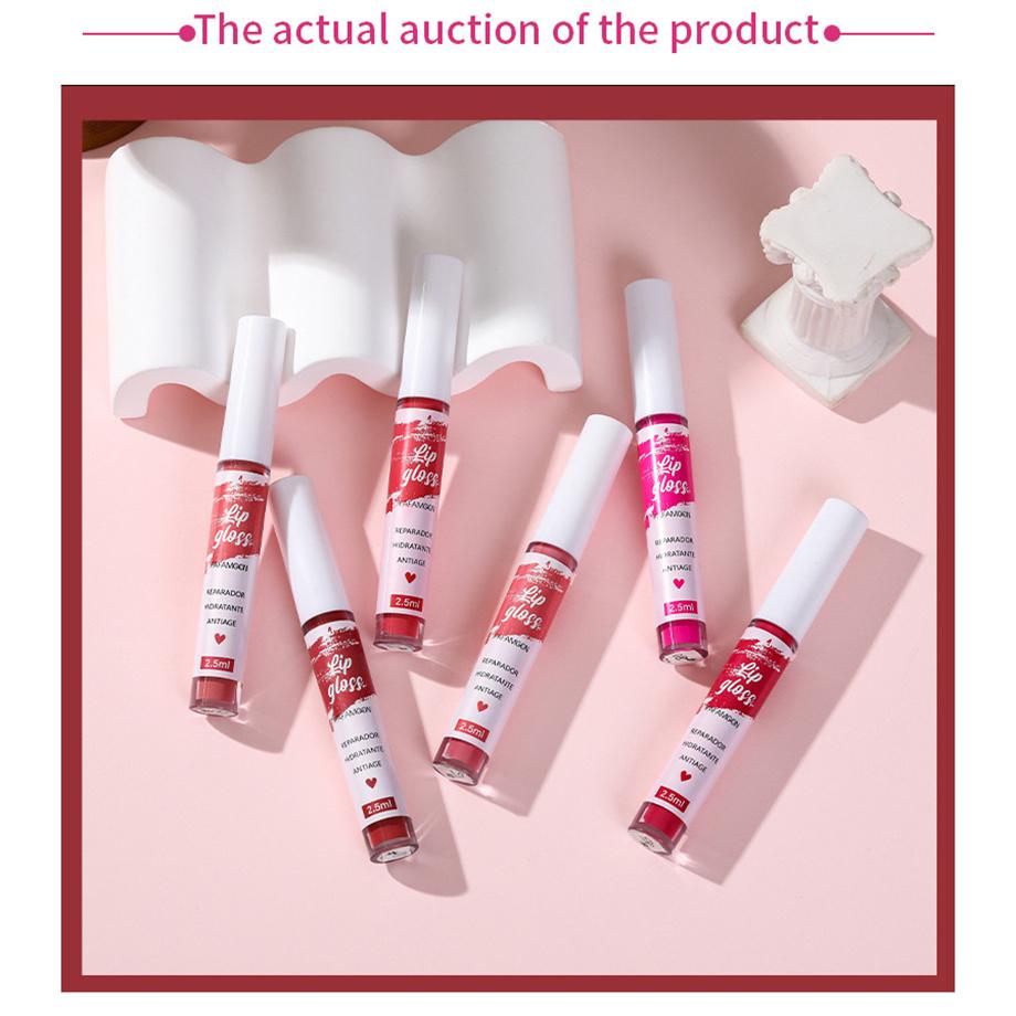 3Pcs/set Multi-color Matte Lip Gloss Non-stick Cup Long Lasting Lipstick Liquid Non-fading Lip Glaze Lip Gloss