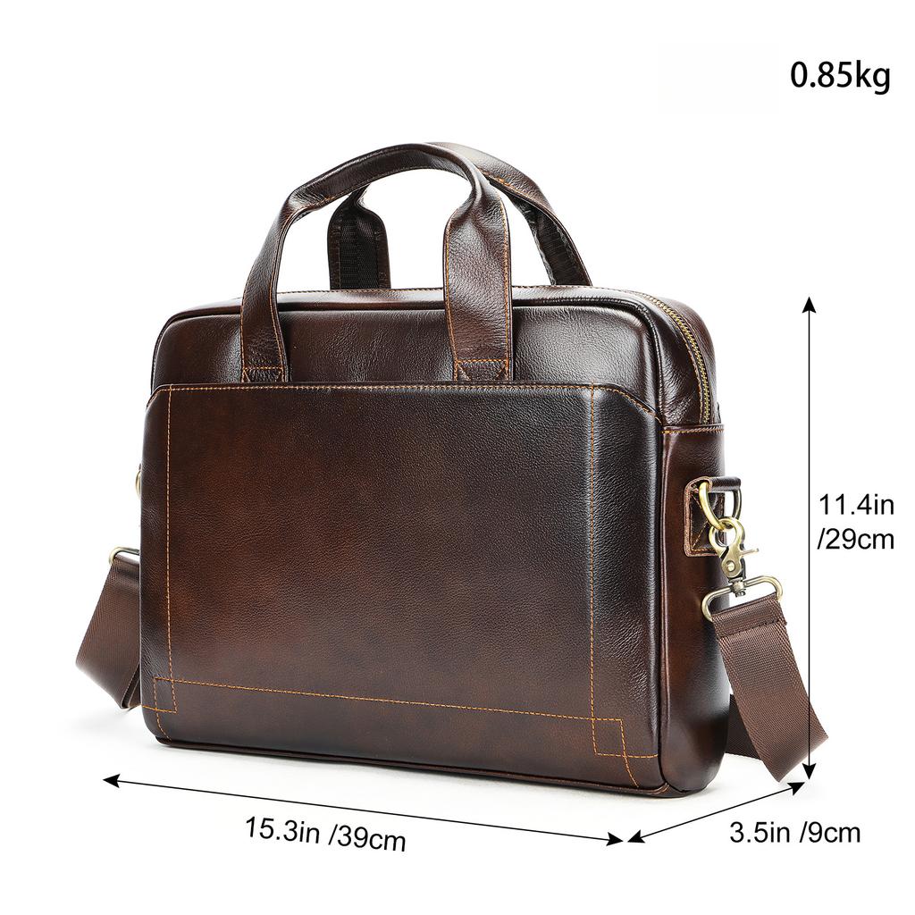 Men Genuine Leather Handbags Casual Leather Laptop Bags Male Business Travel Messenger Bags Men's Crossbody Shoulder Bag