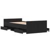 Bed Frame in Black Oak Look 193 x 93 x 50 cm Engineered Wood