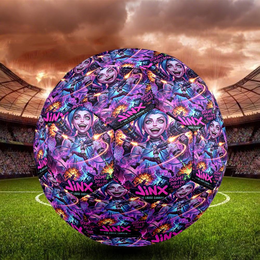Jinx Print Size 5 Soccer Ball, Standard Match Football for Sports Game and Team Practice, Ideal Gift for Soccer Fans