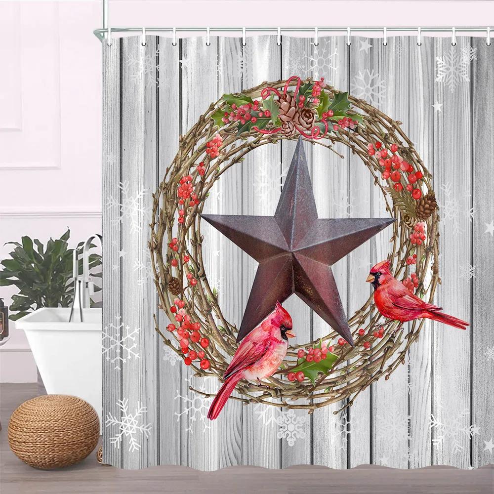 Modern Black Shower Curtain Set With Hooks-Black And White Shower Curtain For Bathroom Fabric Geometric Bath Curtains With Hooks