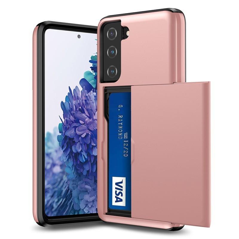 Suitable S24FE Phone Case S21 Two-in-one Slide Card Wallet Note20 Drop Resistance Protective Cover S23