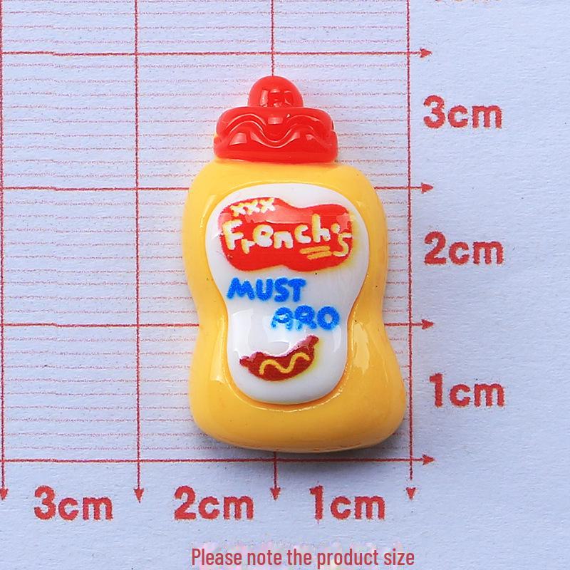 Bouteille d'assaisonnement créative de dessin animé: Accessoires faits main en résine à base de colle crème pour boucles de chaussures et épingles à cheveux