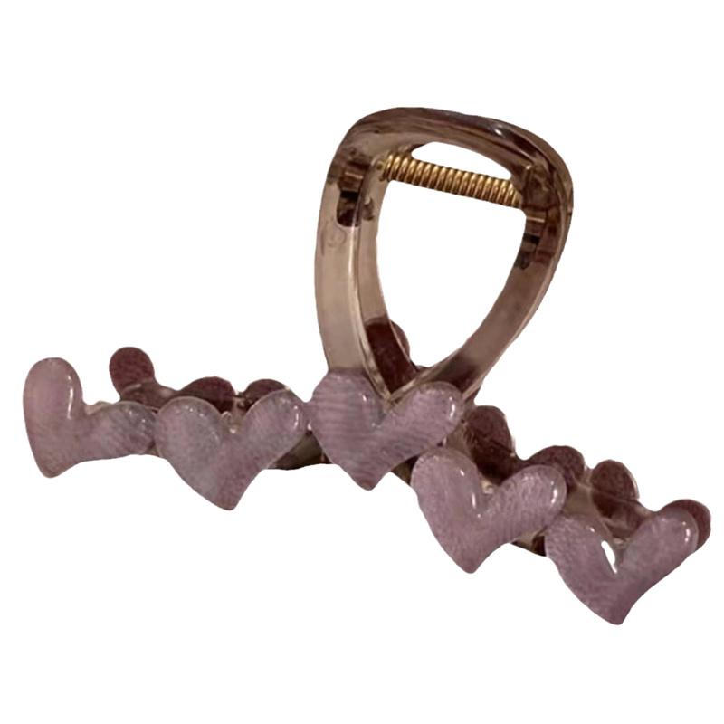 Elegant Sweet Heart Hair Claw For Women Girls Non Slip Strong Shark Clip  Summer Headdress Simple Hair Accessories