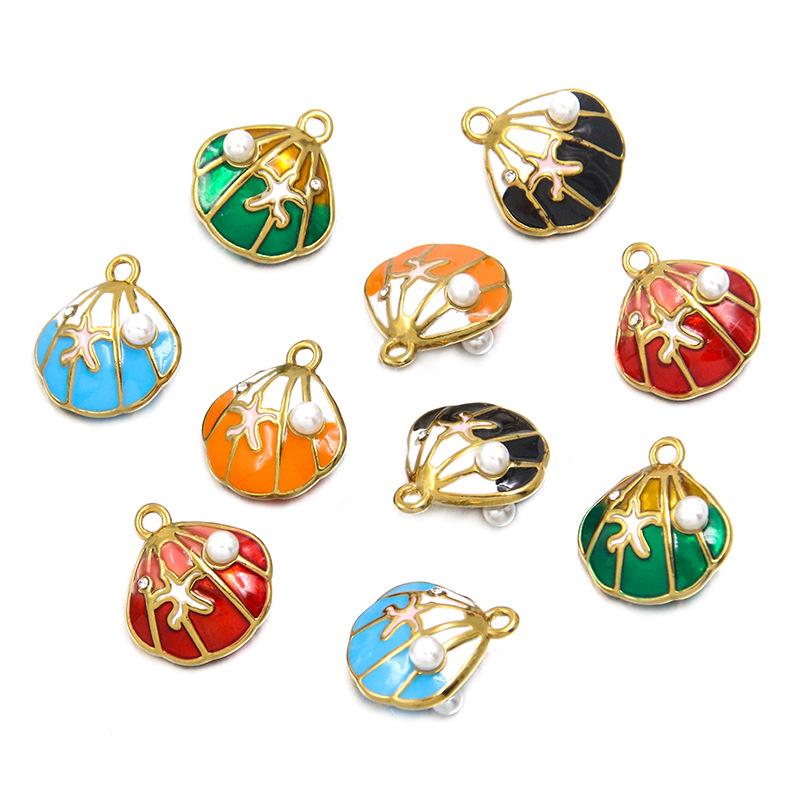 17x18mm Stainless Steel Shell Pendant Charm for DIY Jewelry