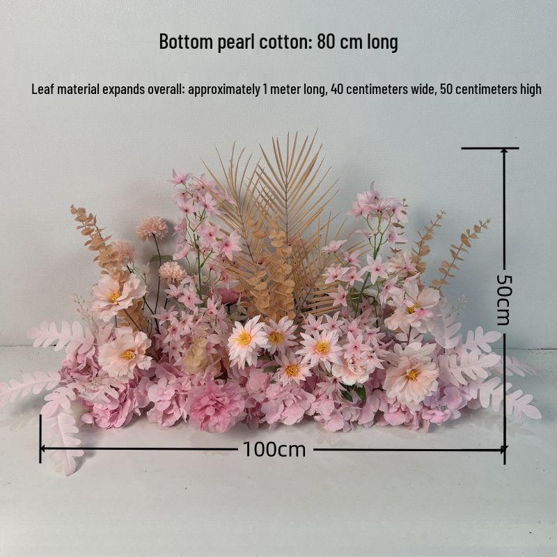 Mori Style Wedding Aisle Flower Row - Artificial Floral Decoration for T-Stage & Background