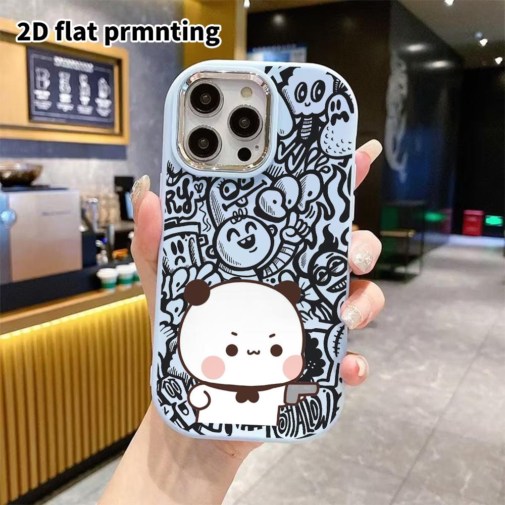 Phone case: 2D flat design suitable for iPhone 18 17 16 15 14 13 Pro protective case, couple style, cool look, Christmas and Halloween gift