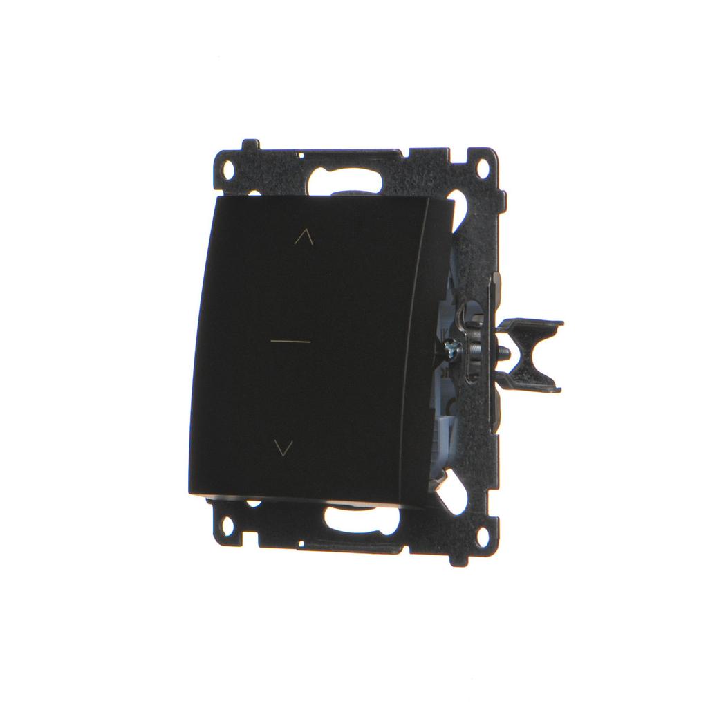 Three-position Roller Shutter Switch 1-0-2 (module), Matt Black Simon54