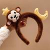 Moon Red Plush Headband Hair Accessories Cartoon Monkey Hairband Sweet Dachshund Hair Hoop  Girls