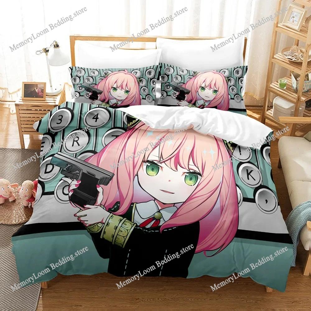 3D-gedrucktes Anime Niedliches Spy Family Bettwäscheset Jungen Mädchen Twin/Queen/King Size Bettbezug Kissenbezug Kinder Erwachsene Schick Heimtextilien