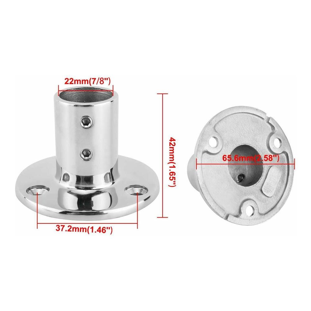 Boat Handrail Round Base 90 Degree 22mm Stainless Steel Boat Hand Rail Fittings Marine Accessories
