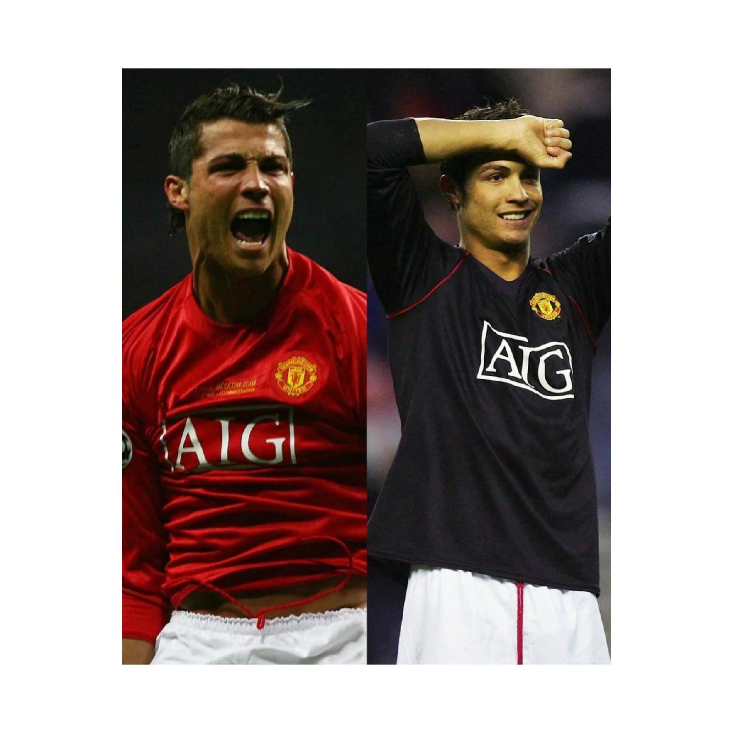 

Черно-красная двойная футболка Роналду 2008 года с длинным рукавом Манчестер Юнайтед