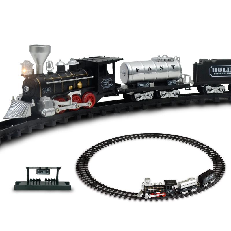 

Lighting, Sound, Track, Small Train, Electric Retro Simulation Train Model, Children S Toy Set