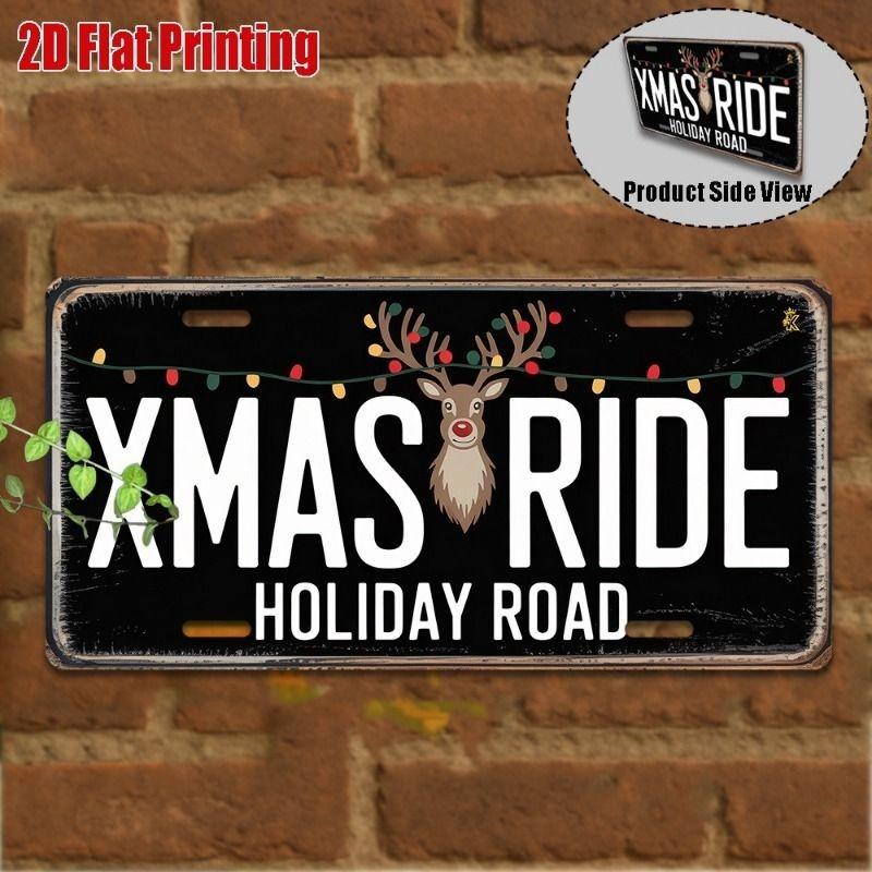 Motorcycle Souvenir License Plate, Metal Auto Wall Decor 15x30cm