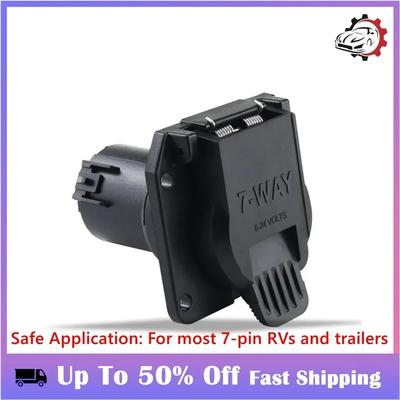 7 Pin Trailer Socket Adapter 6-24V 7-way RV Motorhome Power Plug Socket Connector Accessory For Trailer Tractor