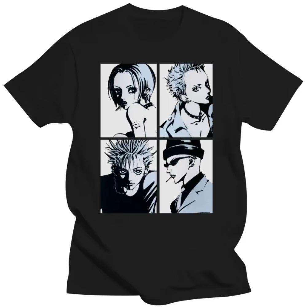 T Shirt Men Pure Cotton Tee Tops Ai Yazawa Japanese Anime Manga Tshirts Short Sleeve Fashion Graphic T-shirt