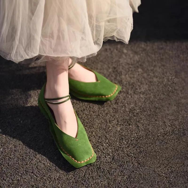 

Мода 2025 Новые Нишевые Женские Изысканные Ретро Повседневные Одинарные Туфли На Плоской Подошве Слипоны Мэри Джейн 35