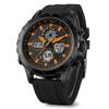 PINDOWS Digital Analog Multifunctional Sport Casual Watch Men's (Black/Orange)