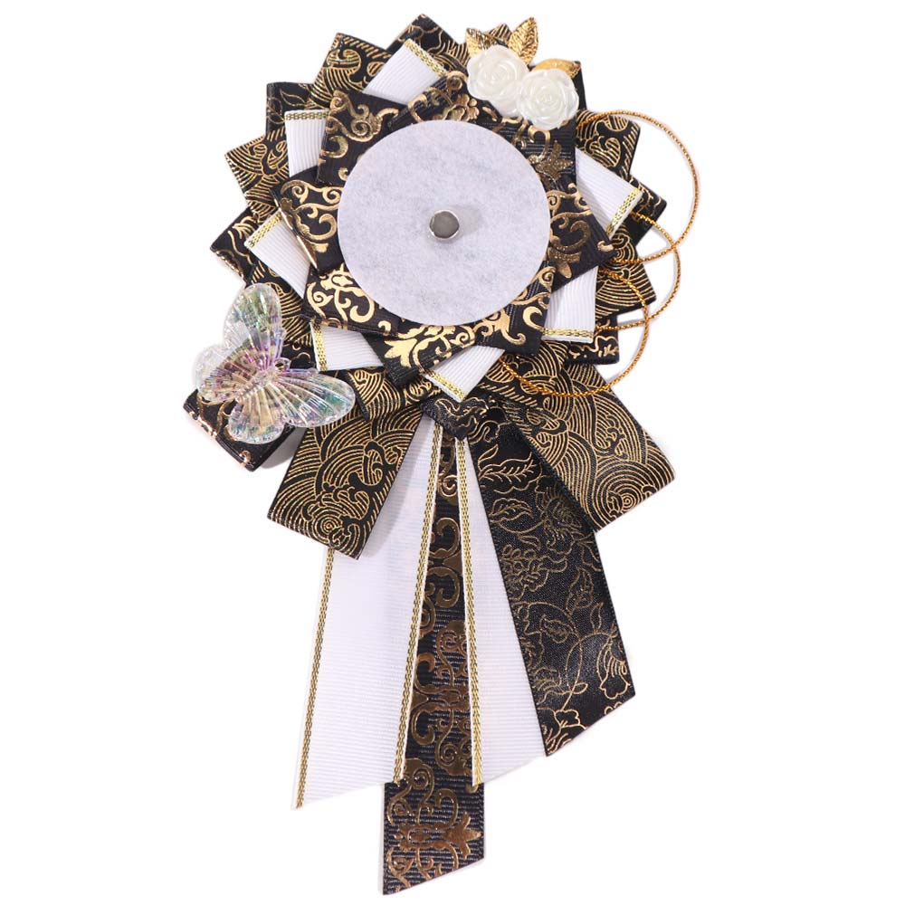 

Cosplay Decorate Anime Badge Holder Oblique Tail Ribbon Flower Fill Ita Bags Decoration Tray Plastic Pin Protector чёрный