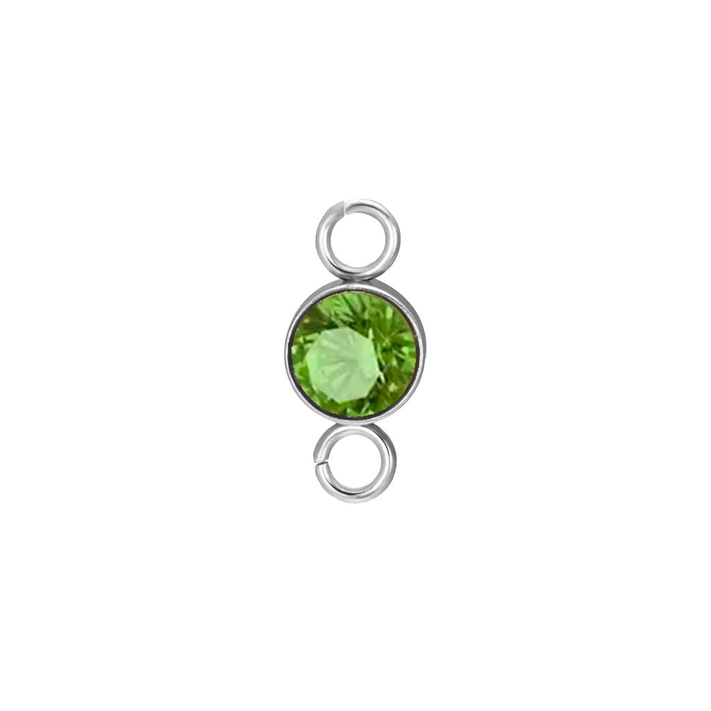 5 pcs/lot 5mm Birthstone Charms with 2 Holes Stainless Steel Crystal Pendant For Necklace Bracelet Making DIY Accessories