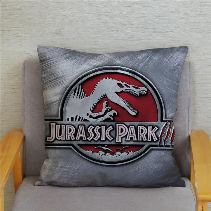 Jurassic Park Dinosaur Print Pillowcase Peach Skin Cushion Cover  Home Decor ,(2) 30x30cm