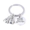 Never Give Up Keychain Burden Of Proof Boxing Gloves Charm Keyring Inspirational Gifts For Men Women