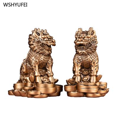 Geld Kirin Ornament Harzkunst Geschenk Heimdekor Accessoires Feng Shui Stadt Heimdekor Geschenk 1 Stück Reichtumserwerb Ornamente