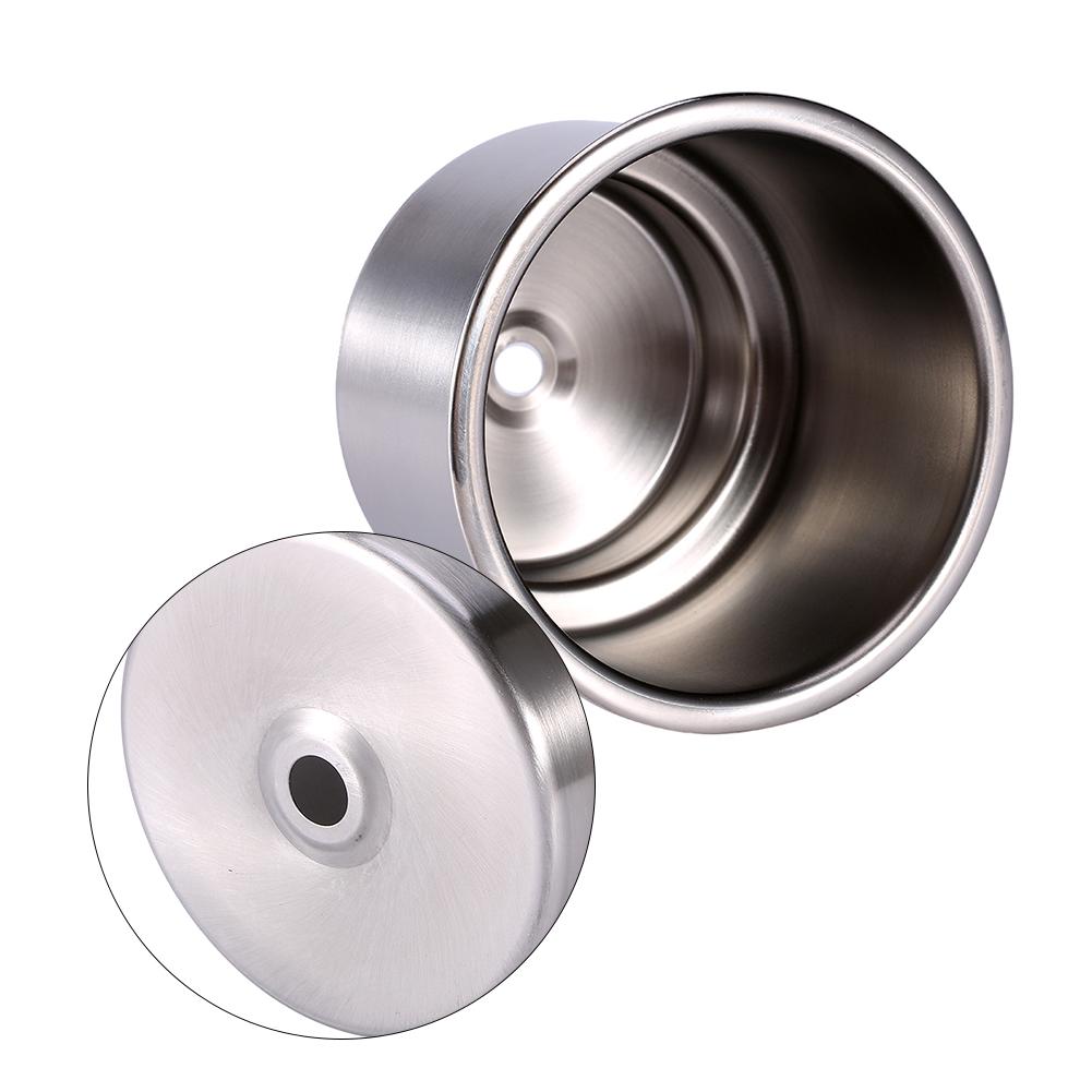 2Pcs Stainless Steel Drink Holder Mount Open Front Cup Bottle Holder for Marine Boat RV Camper