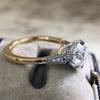 Two-color Zircon Women's Trendy Fashionable Copper Jewelry Ring