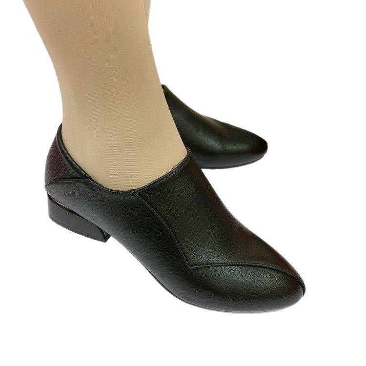 Women's leather shoes 2025 spring new side zipper women's single shoes fashionable versatile low heel soft sole middle-aged mother shoes
