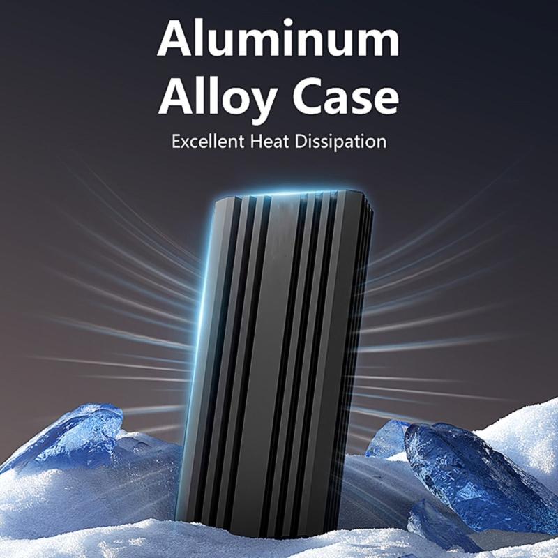 Aluminum M.2 NVMe Enclosure USB3.2 20Gbps Transfer Speed Heat Dissipation Easy Installation for 2230 2242 2260 2280