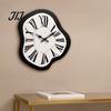 Holz-Stille-Uhr Moderne unregelmäßige Wanduhr, römische Ziffern, nicht tickend, dekorativ für Wohnzimmer, Schlafzimmer, Büro, Bauernhaus-Stil