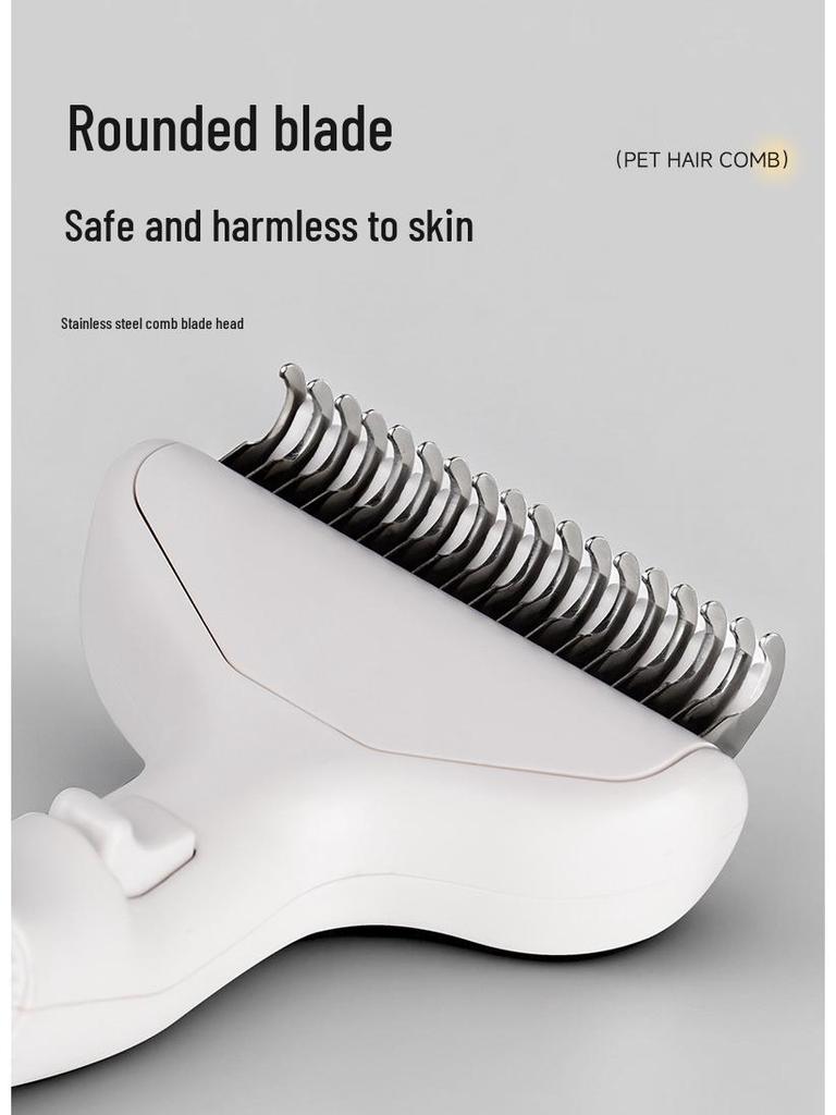 Pet De-Shedding & De-Tangling Self-Cleaning Comb: Fine Needle Hair Remover for Dogs