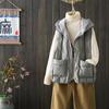 Spring Autumn and Winter Women Plus Size Light Waistcoat Outerwear Thin Warm Short Section Solid Colour Loose Vest Versatile Sleeveless Outerwear