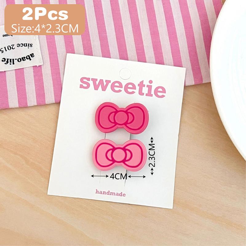2Pcs Cute  Bowknot Hairpin For Women Girls Sweet Versatile Hair Accessories Headwear Diy Hair Styling Tools Gifts